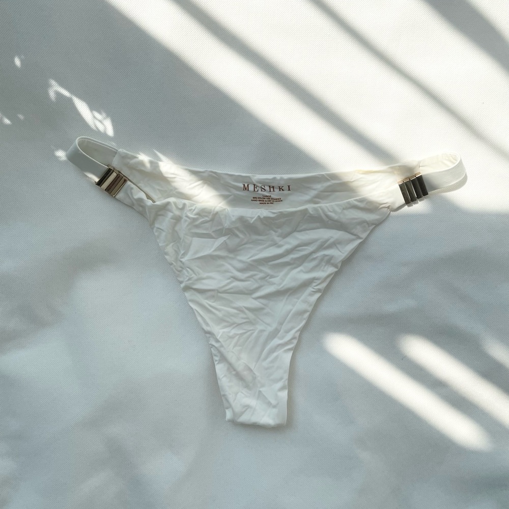 Meshki White Bikini Bottoms - Size L